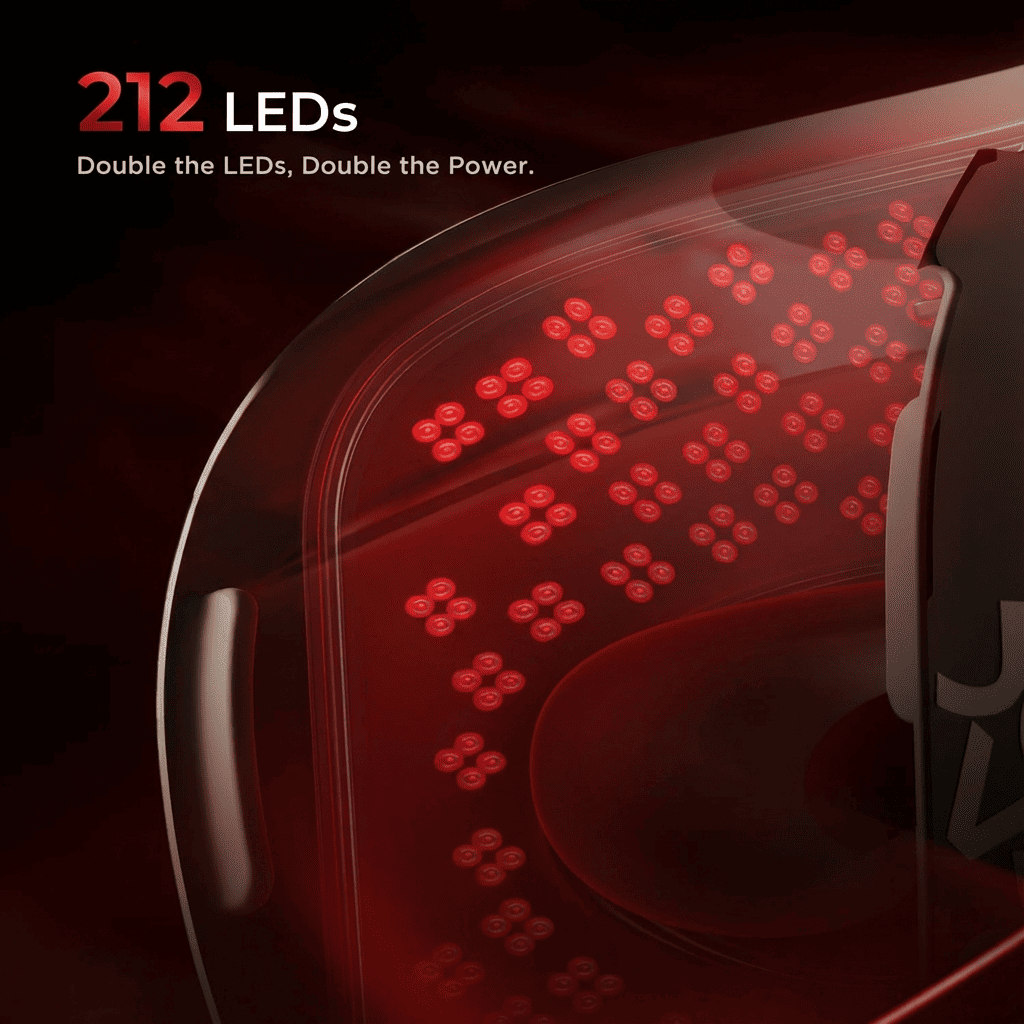 Professional 212 LED red and near infrared light therapy mask for smoother skin