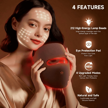 Clinic-level LED light therapy mask for fine lines and skin tightening